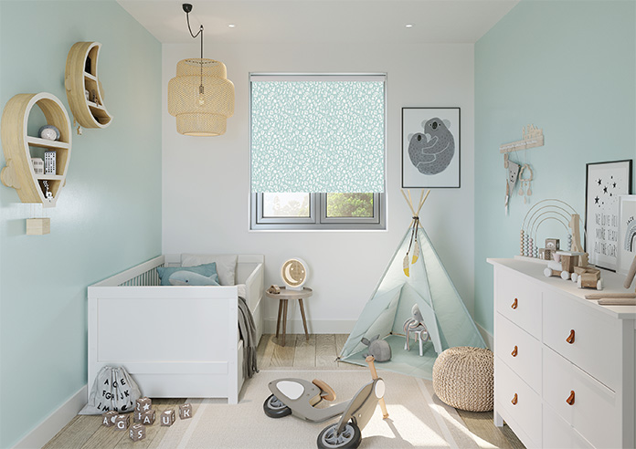 Alphabet, Turquoise - Roller Blind - Image 8